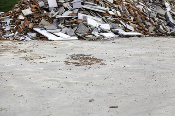 Rubble of bricks and stones