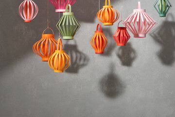 Colorful paper lantern for mid autumn festival