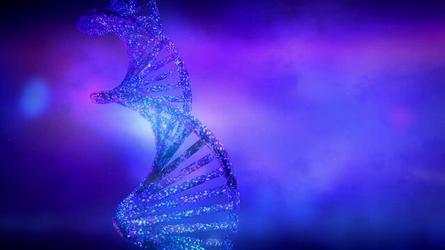 Close-up of a fragment of a DNA strand.