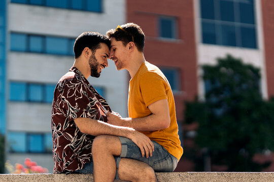 Gay Male Couple Smiling