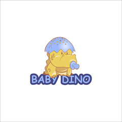 Cute little dinosaur Cartoon design, Mascot Logo Template