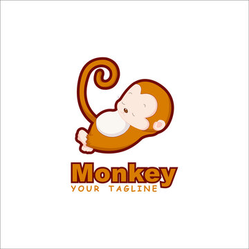 Monkey Mascot Logo Template, Animal Logo design