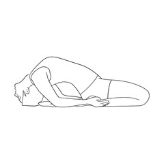 Yoga Fish pose. Sketch of woman on white background 