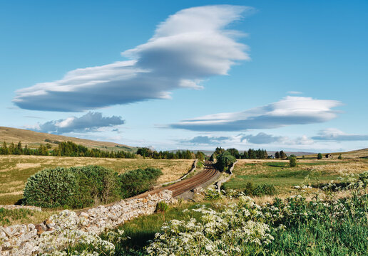 Settle to Carlisle railway line on the Yorkshire Cumbria border. UK.