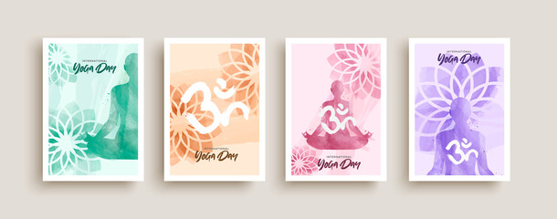 International yoga day health poster collection