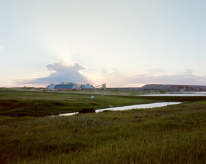 potash mine in sunset