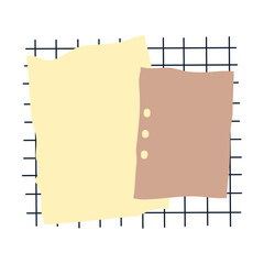 Mood board set of blank sheets of paper for notes. Isolated on white background, hand-drawn, doodle vecto 