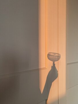 Wine Glass Sunlight Shadow