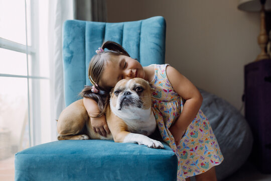 Girl and dog