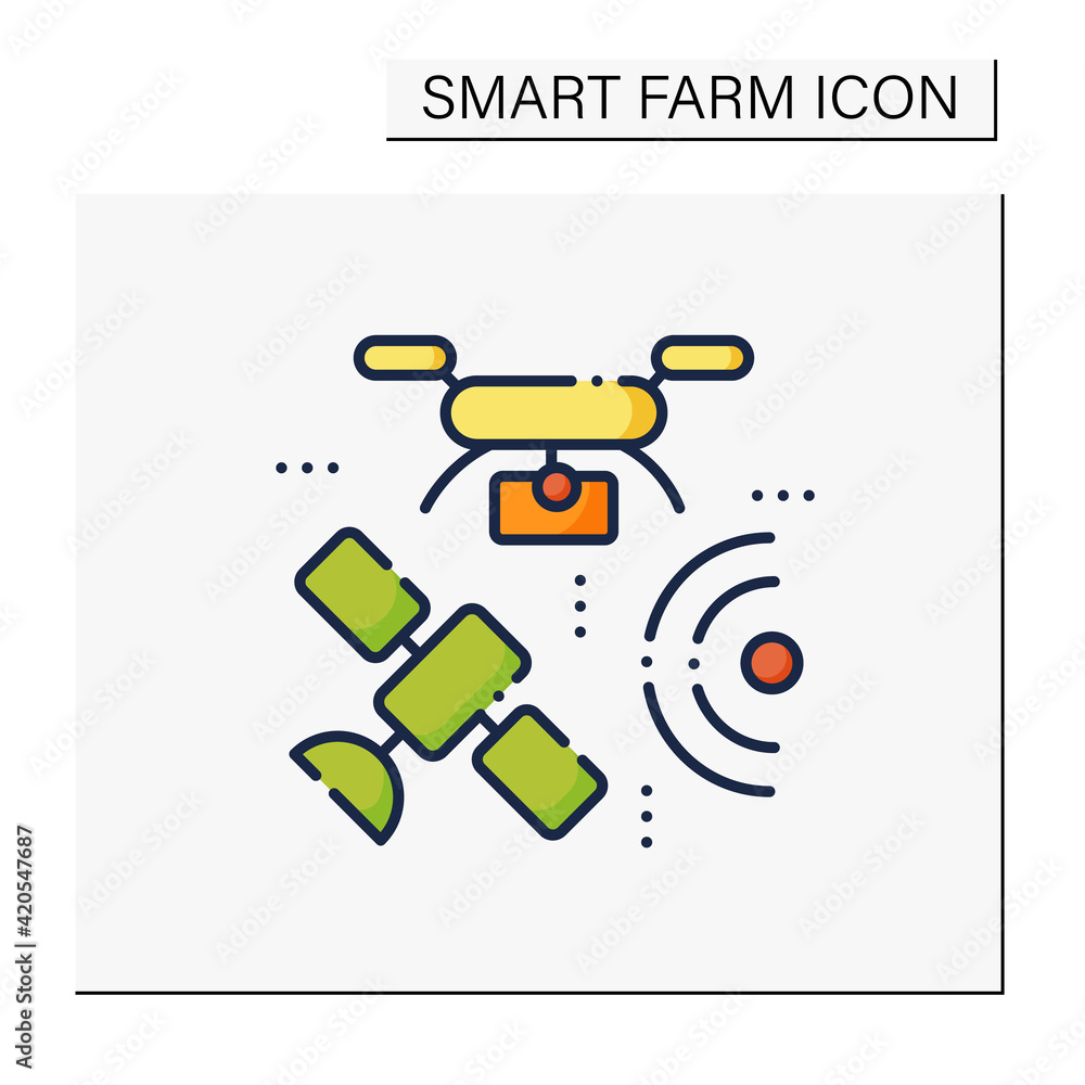 Aufkleber drones photography color icon. provide in-depth and varied data for their clients. used for classifi