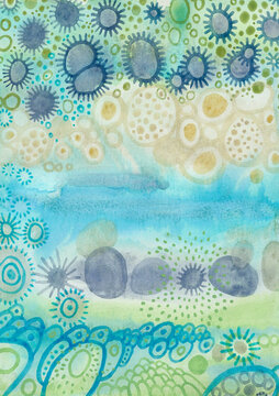 Delicate colors bacterias concept illustration