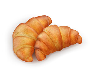 Realistic Detailed 3d French Croissant Set. Vector