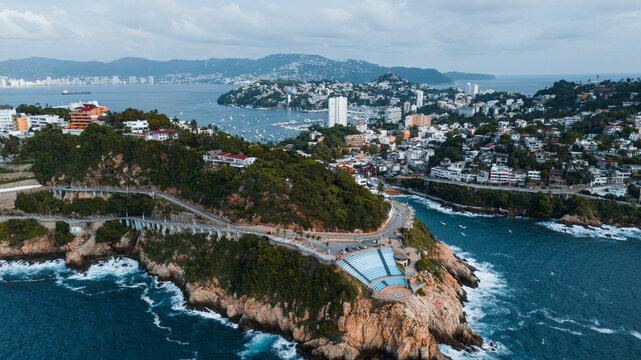 Top-view of the sea city in Mexico