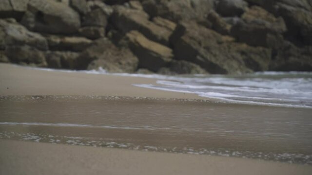 Ocean waves run ashore at the atlantic ocean, Algarve