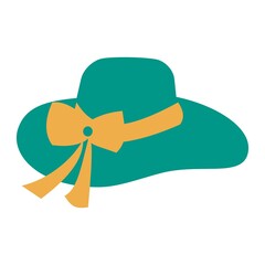 Green summer hat icon Flat illustration on white background
