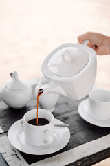 Pot of coffee and cups