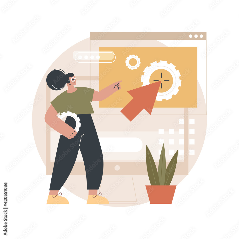 Poster copy optimization abstract concept vector illustration.