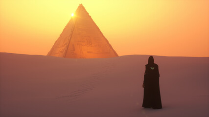Fototapeta na wymiar 3D Illustration of an ancient alien pyramid
