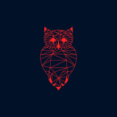 Orange origami owl vector design with dark blue background © EPSpoint