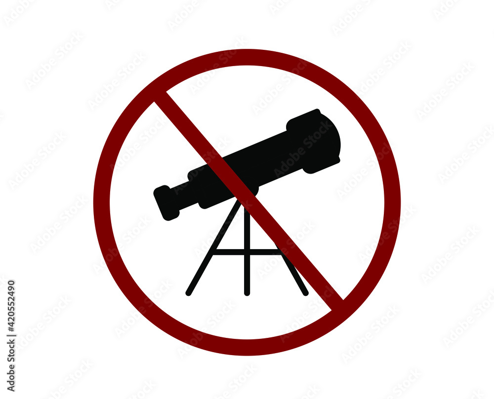 Poster no telescope vector icon. editable stroke. linear style sign for use on web design and mobile apps, 