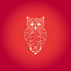 White origami owl vector design with red background © EPSpoint