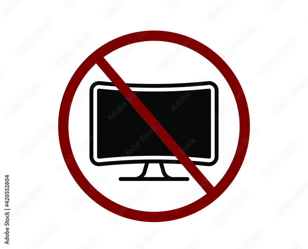 Poster no tv vector icon. editable stroke. linear style sign for use on web design and mobile apps, logo. s