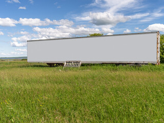 blank billboard of container truck