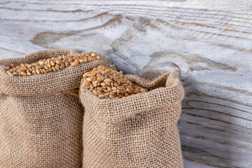 Fototapeta na wymiar Wheat in bags.
