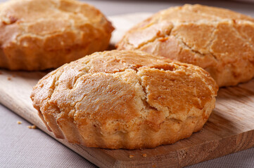 Typical Brazilian cuisine appetizer called Empada de Palmito.