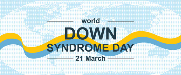 World Down Syndrome Day background - symbol yellow and blue line 