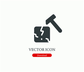 Break ice vector icon.  Editable stroke. Linear style sign for use on web design and mobile apps, logo. Symbol illustration. Pixel vector graphics - Vector