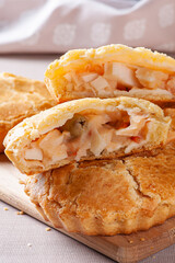 Typical Brazilian cuisine appetizer called Empada de Palmito.