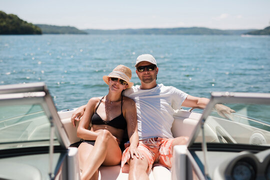 couple relaxing on a boat
