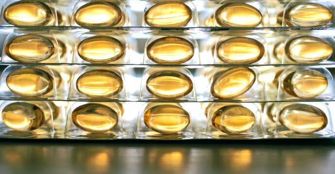Closeup soft gel pills