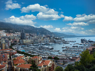 Naklejka premium Beautiful cityscape of Monaco and the harbour