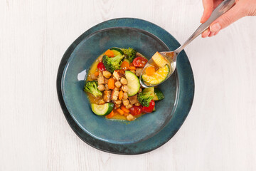 Delicious vegetable curry.
