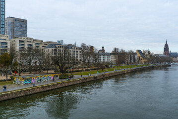 Obraz premium River Main in Frankfurt Germany - travel photography