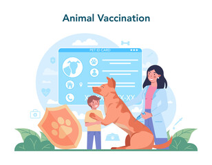 Pet veterinarian concept. Veterinary doctor checking and treating