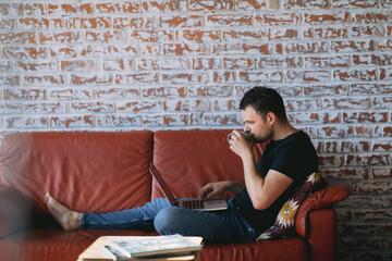 Male having online session