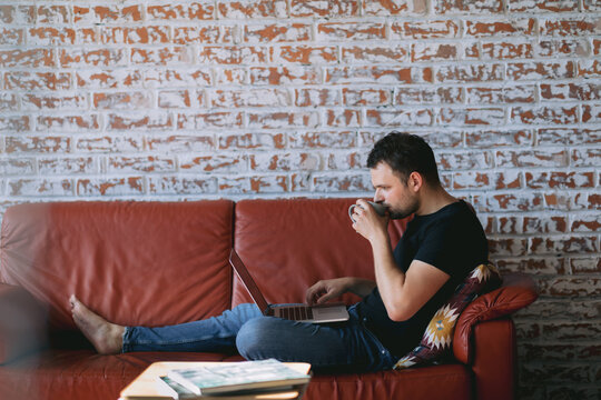 Male having online session