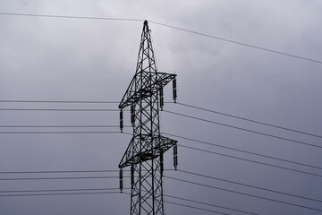 Pillar of high tension power line tower at Zurich, Switzerland.