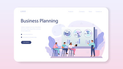 Business planning web banner or landing page. Idea of business strategy.