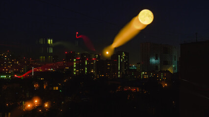 Abstract light of the moon and city
