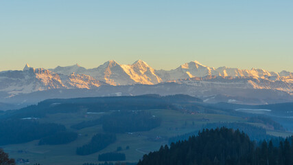 Fototapeta na wymiar panorama of mountains in swiss alps