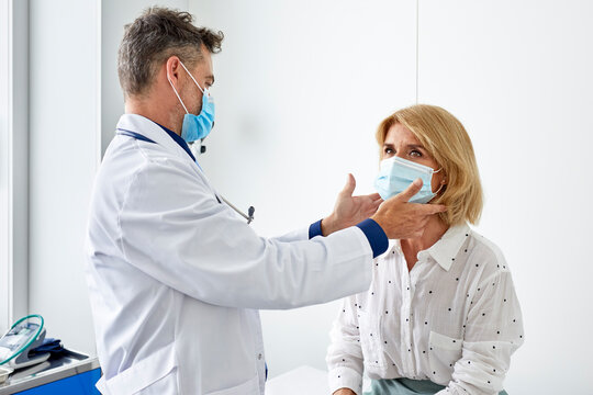 Doctor examining a woman