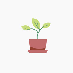 potted plant icon - simple vector flat graphics