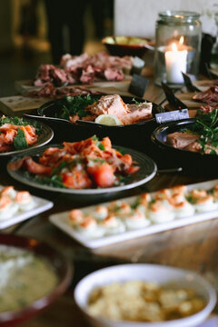 Buffet with Gravad Lax (salmon)