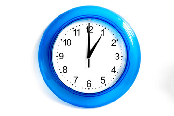 blue clock isolated on white