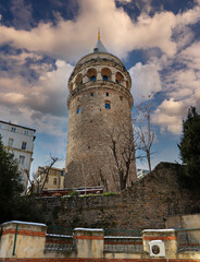 Obraz premium (Istanbul - Turkey 16.February.2021) It is one of the symbolic buildings in Beyoğlu district of Istanbul. It was built by the Byzantine emperor Justinianos AD 507-508.