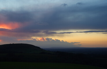 Sunset looking towards Wolstonbury Hill